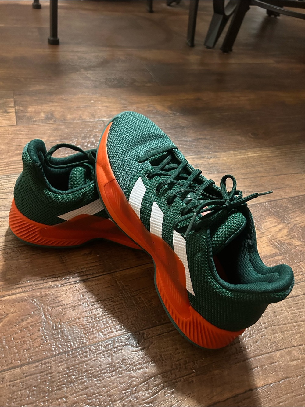 Miami Hurricanes Adidas Pro Bounce Low Team Shoes